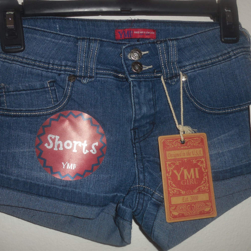 NEW YMI Denim Blue 5 Pocket Shorts Girl's 8
